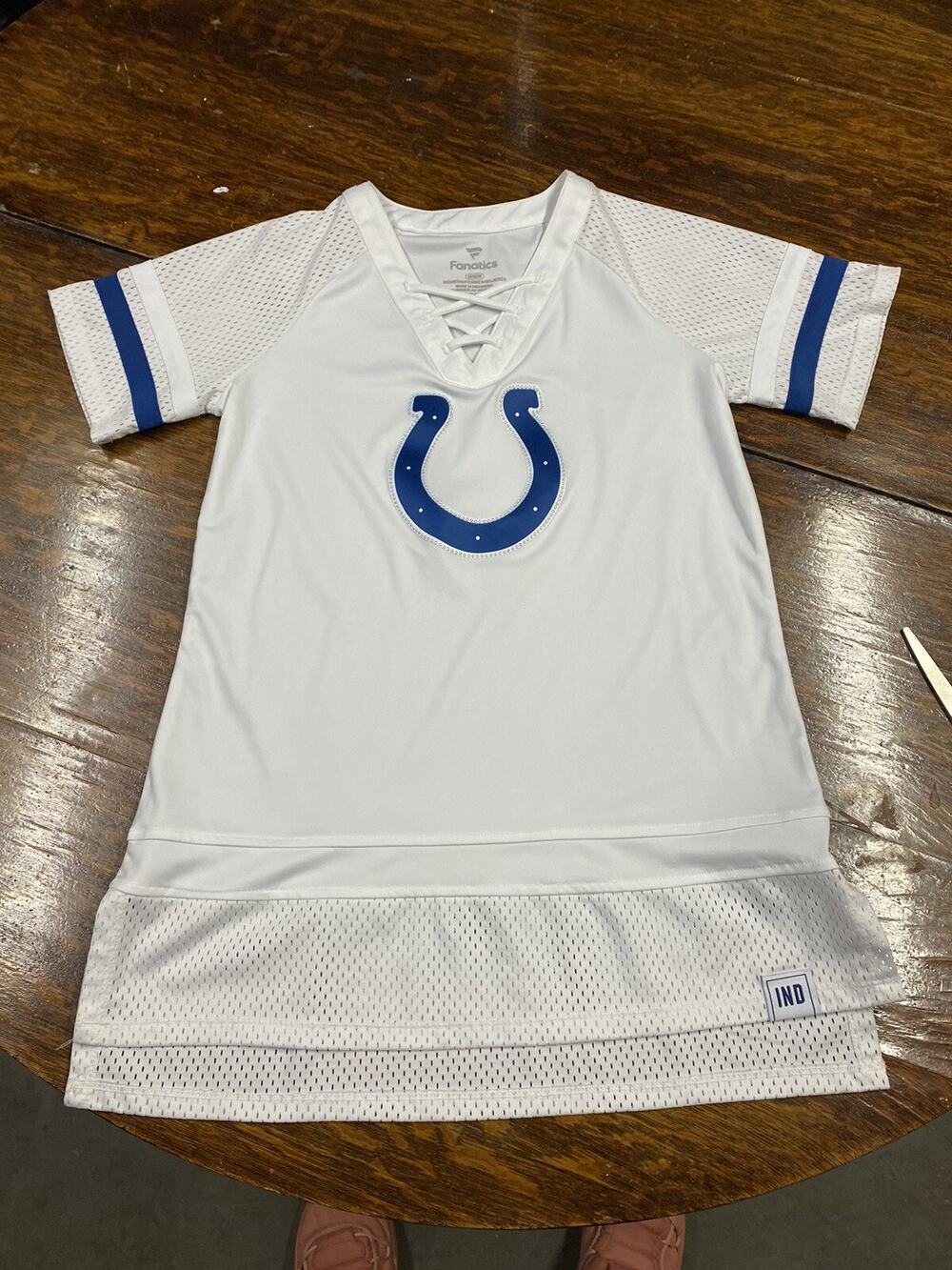 Fanatics Indianapolis Colts Logo Short Sleeve jersey T Shirt Blue Women's Size M